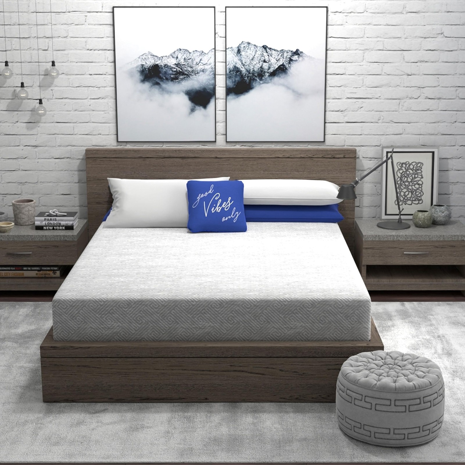 Heather Grey Memory Foam Mattress, CertiPUR-and Oeko-TEX Certifed Bed-in-a-in…