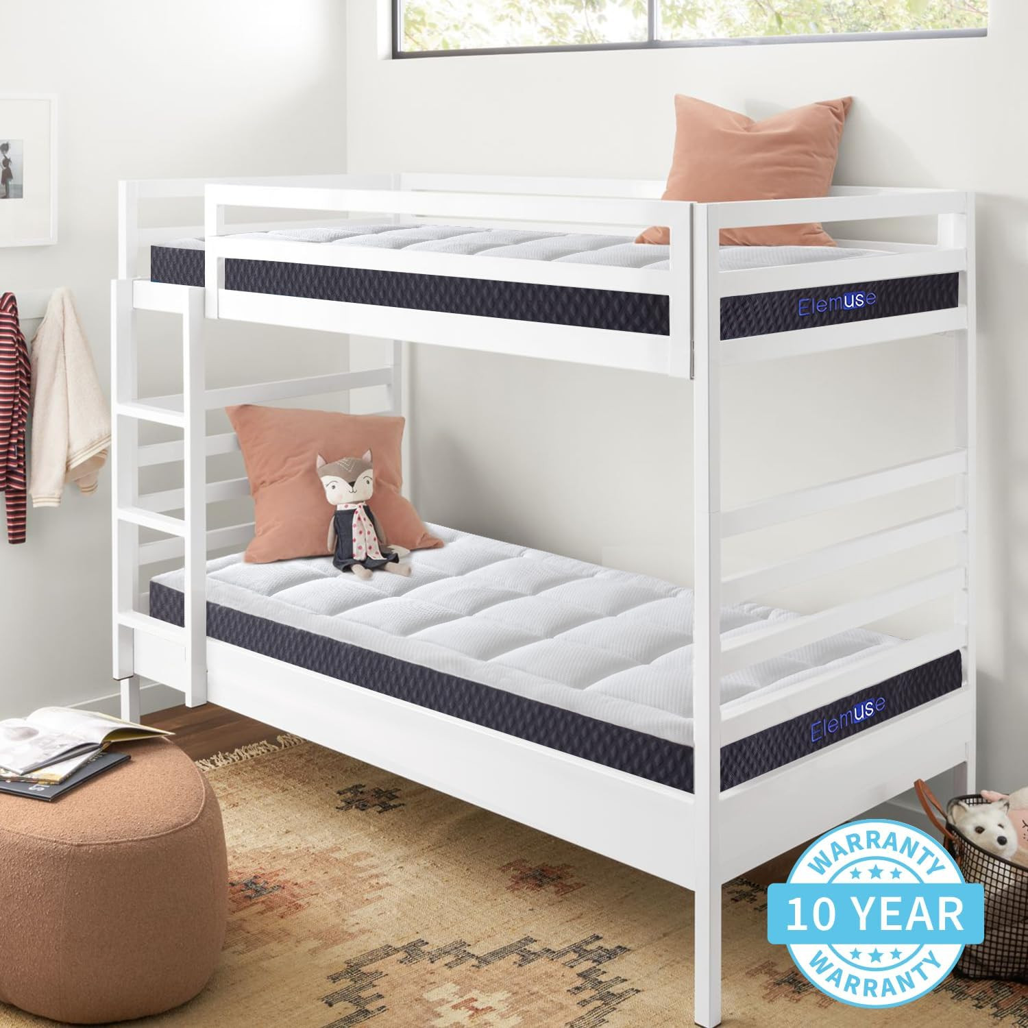 6 Inch Twin Mattress for Kids Adults Single Bed, Breathable Gel-Memory Foam plus