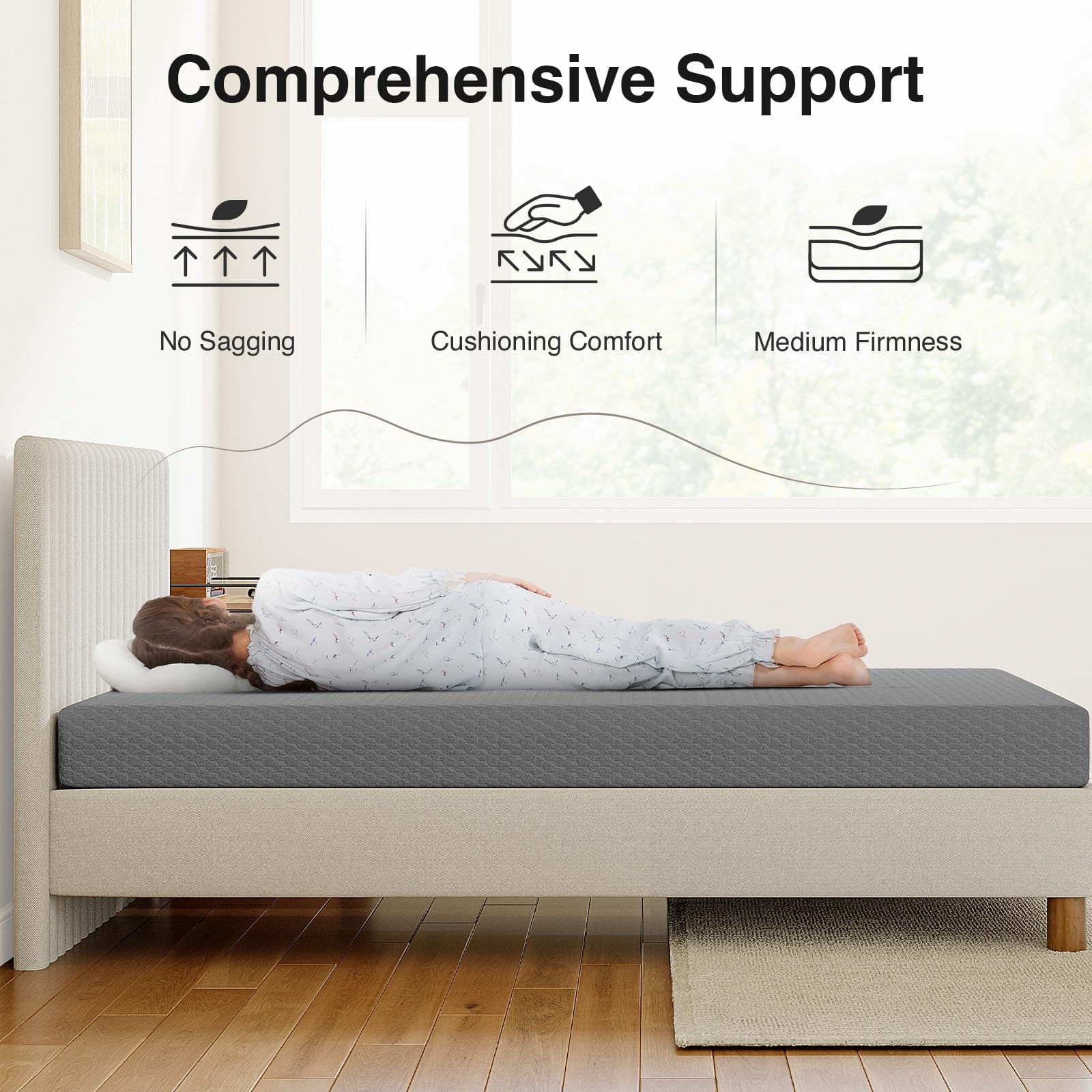 6 Inch Twin Mattress in a Box, Cooling Twin Memory Foam Mattress for Pressure…