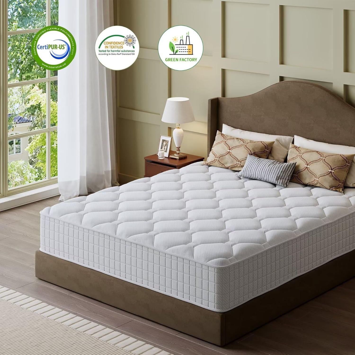 Queen Mattress, 14 Inch Hybrid Memory Foam Mattress in a Box, Cooling Gel for Pr