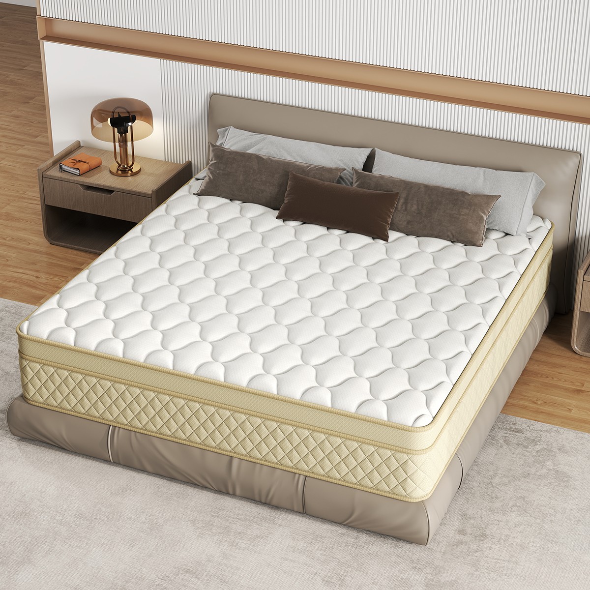 12″ 14″ Hybrid Mattress Gel Memory Foam Springs Twin Full Queen King In A Box