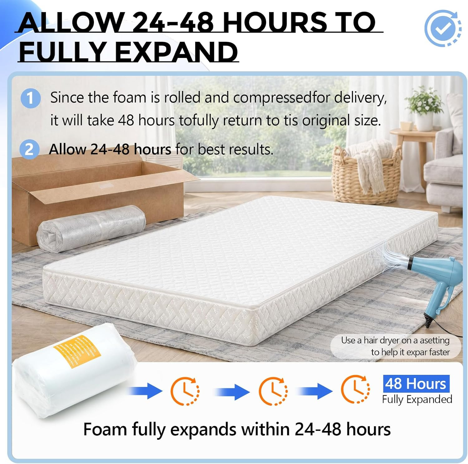 Upgraded 2.5 High Density RV Bunk Mattress (30″ X 75″ X 4″), Replacement Memory