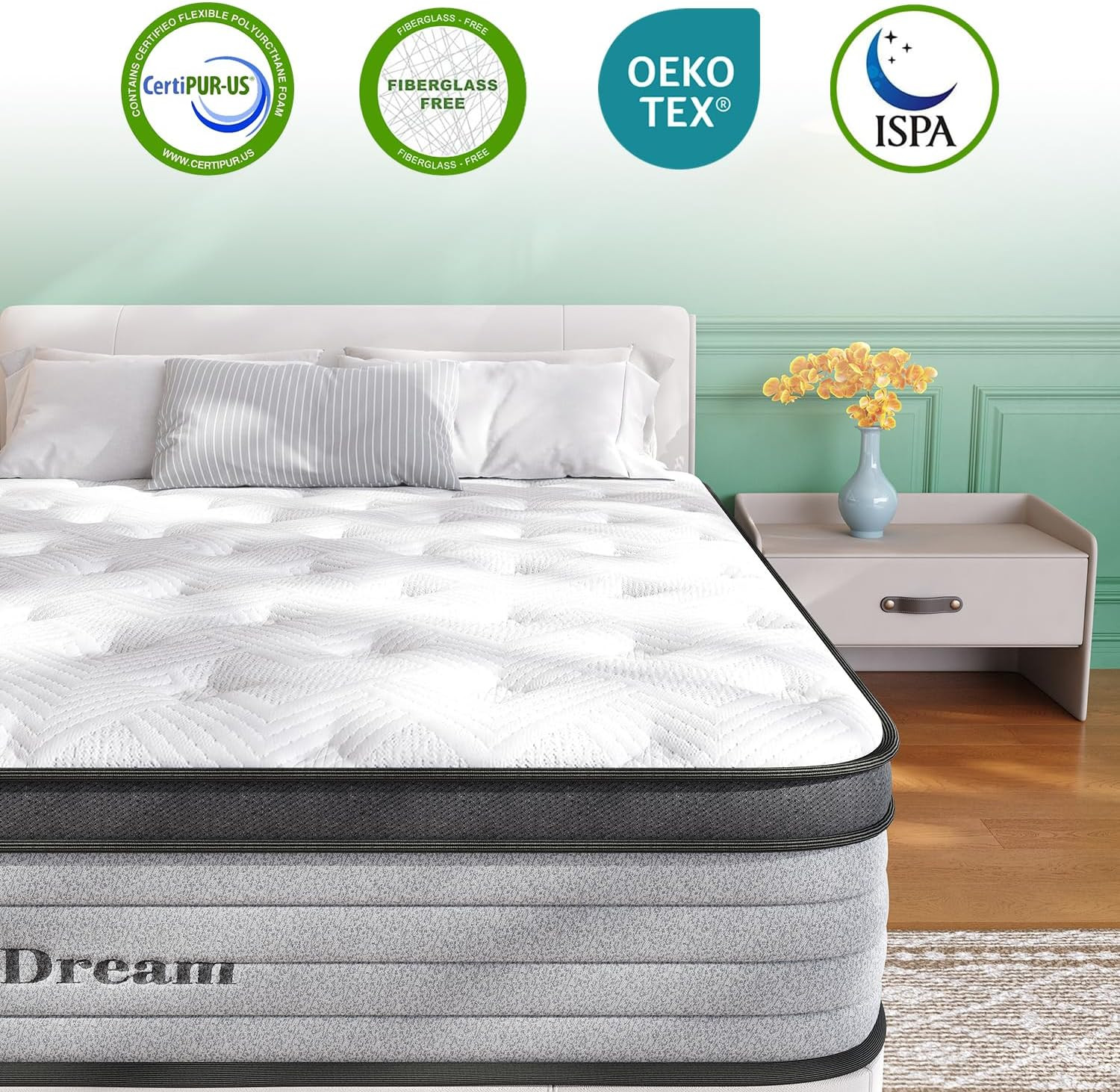 12″ Queen Hybrid Mattress with Memory Foam & Pocket Springs – Medium Firm