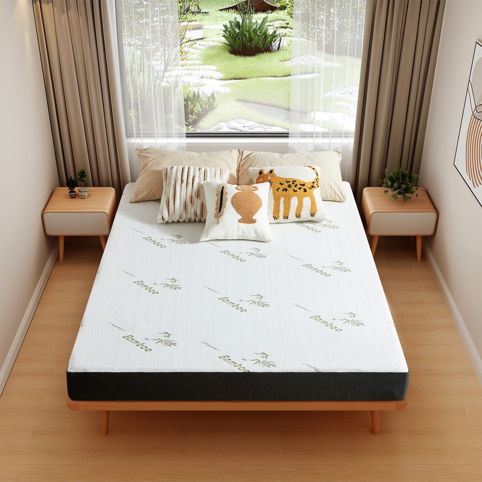 5″ 6″ Waterproof Gel Memory Foam Mattress with Breathable Bamboo Cover in a Box