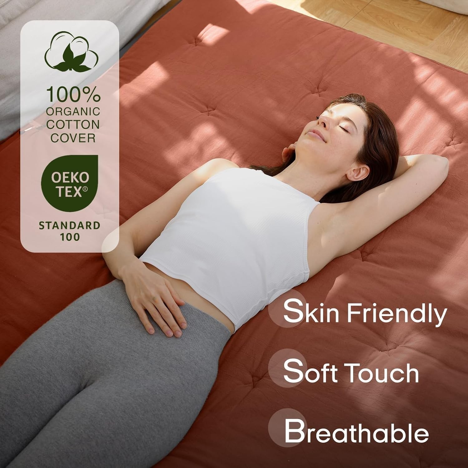 Elegant Japanese Floor Futon Mattress 75″x39″ – Plush Roll-Up Design for Comfort