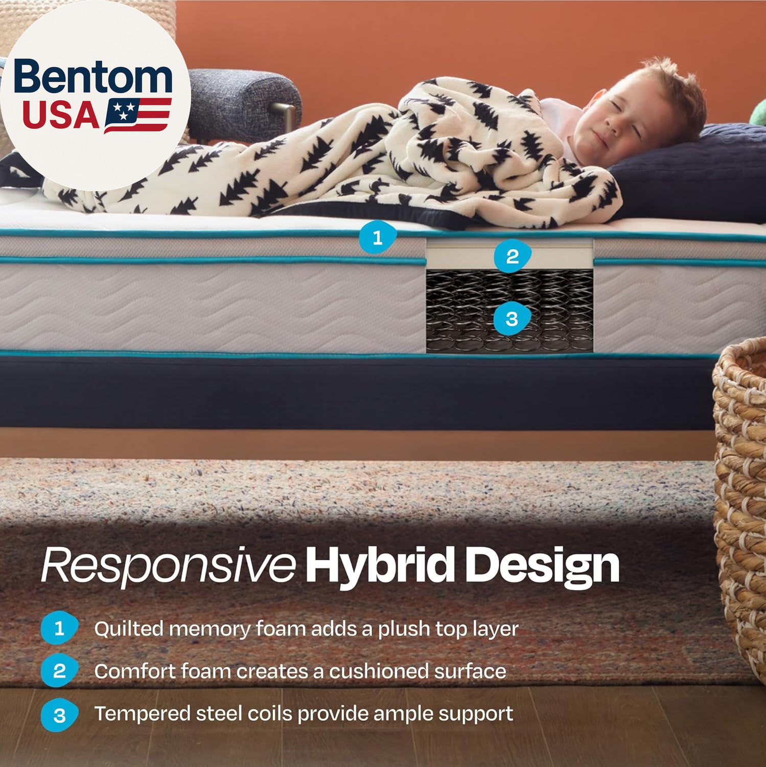 8in Hybrid Mattress Twin XL Medium Firm Memory Foam Spring Bed
