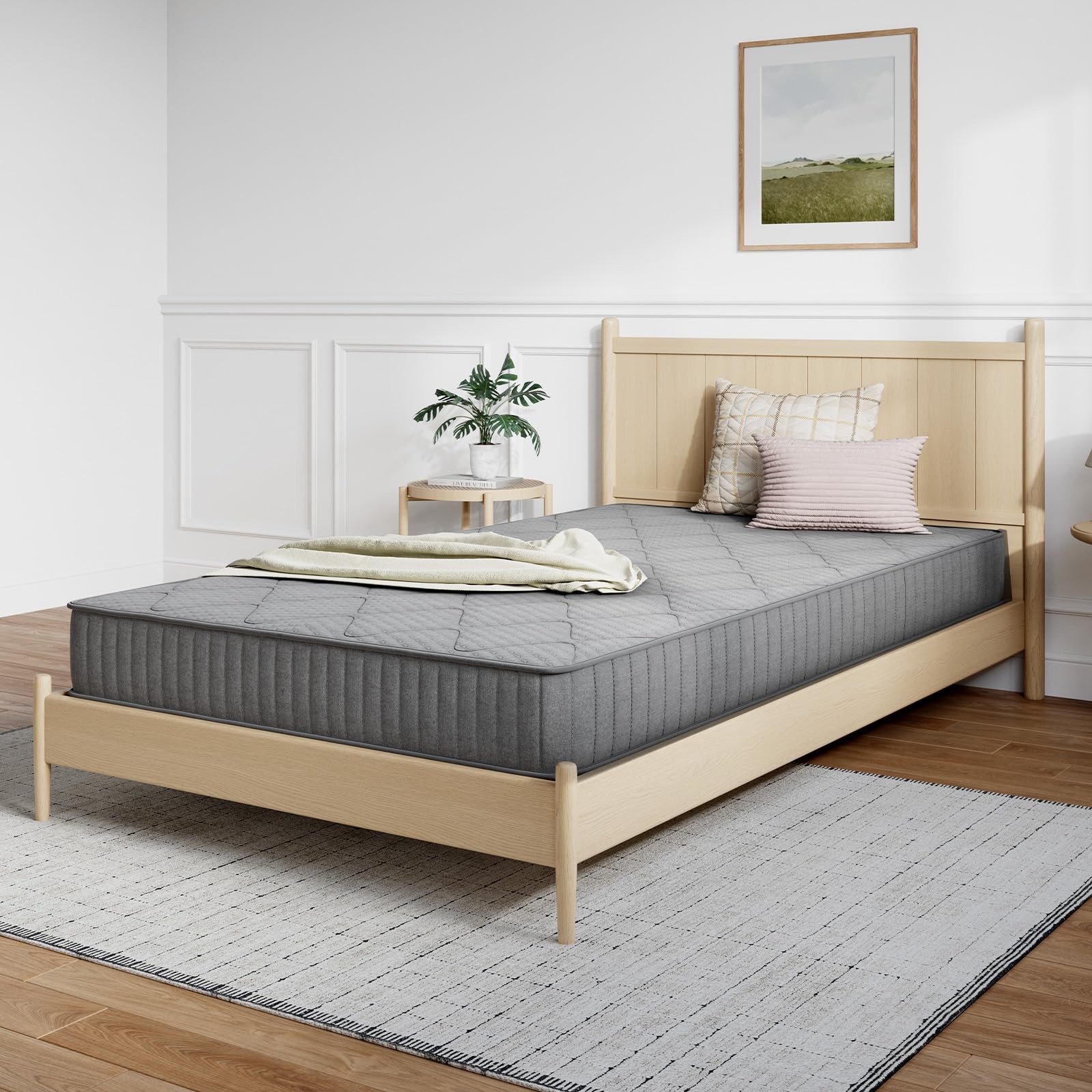 8 Inch Hybrid Mattress Twin Size, Twin Mattress in a Box with Individual Pock…