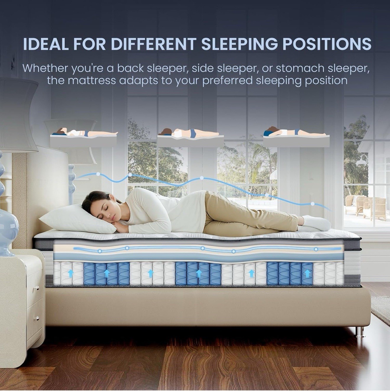 Twin Size Mattress 12 inch Deep Sleep Medium Firm Hybrid with Memory Foam