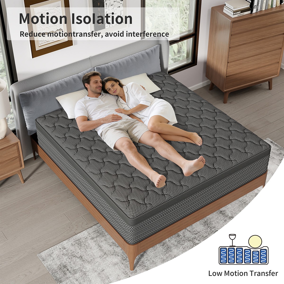 8″12″14″ Hybrid Mattress in a Box Memory Foam Pocket Spring Twin Full Queen King