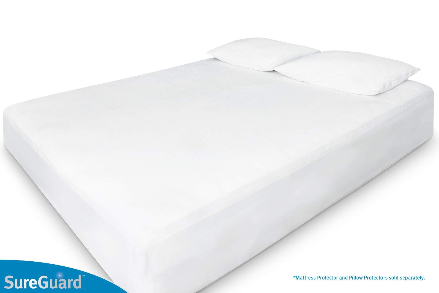 SureGuard Queen Size Mattress Protector – 100% Waterproof, Queen, White
