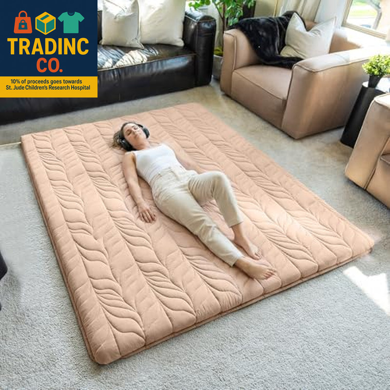 Full Size Japanese Futon Mattress – Portable Cotton Floor Bed for Adults & Kids