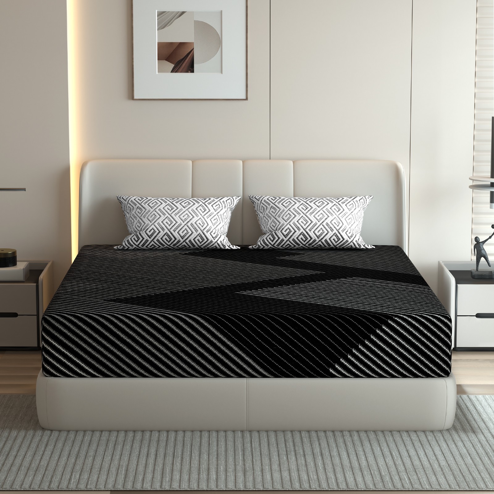 12″ Queen Mattress Cooling Gel Memory Foam Medium Firm Mattress in a Box, Black