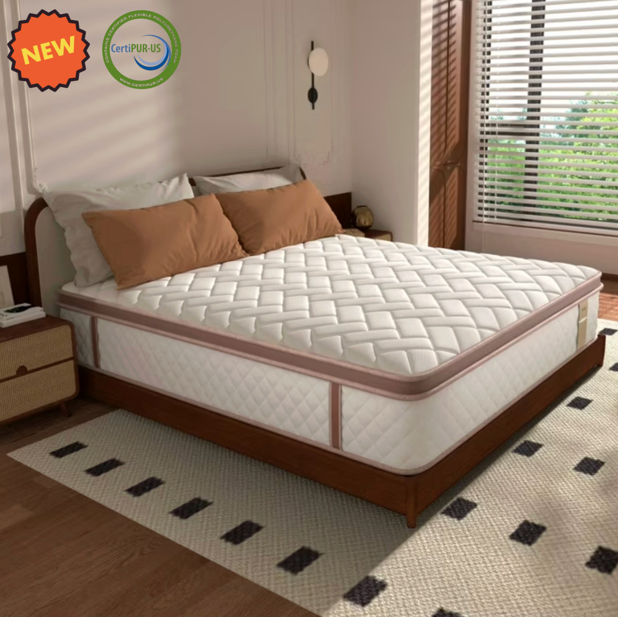 12″ Colchon King Gel Memory Foam Hibrido Cama King Medium Firm Mattress Hybrid