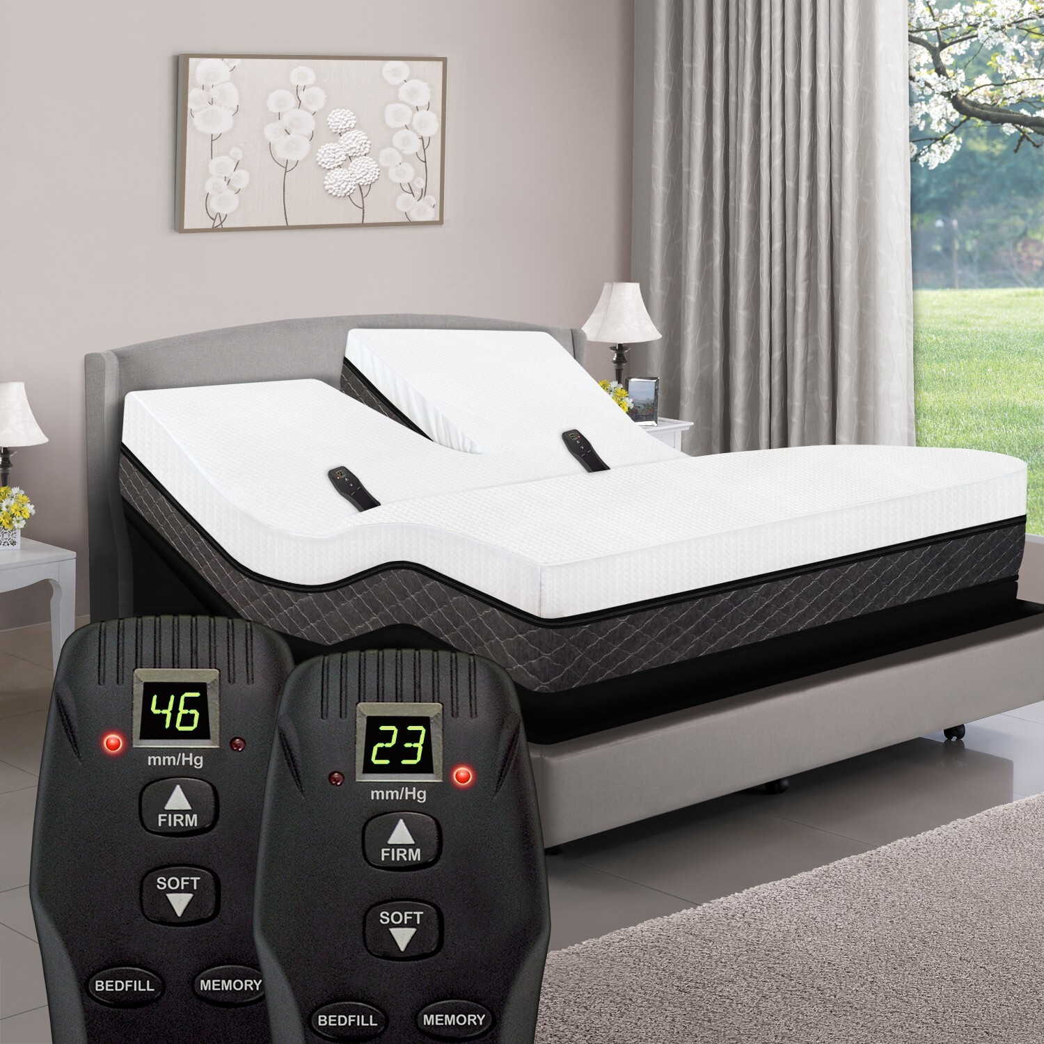 Split Flex Top Adjustable Air Bed mattress + Flippable Internal Topper!