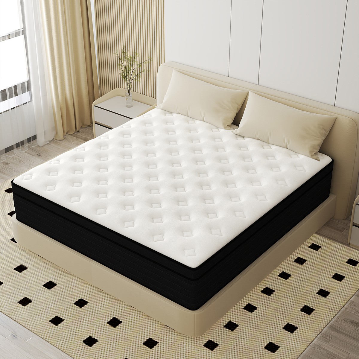 10/12/14 Inch Twin Full Queen King Mattress Hybrid Spring Memory Foam Bed in box