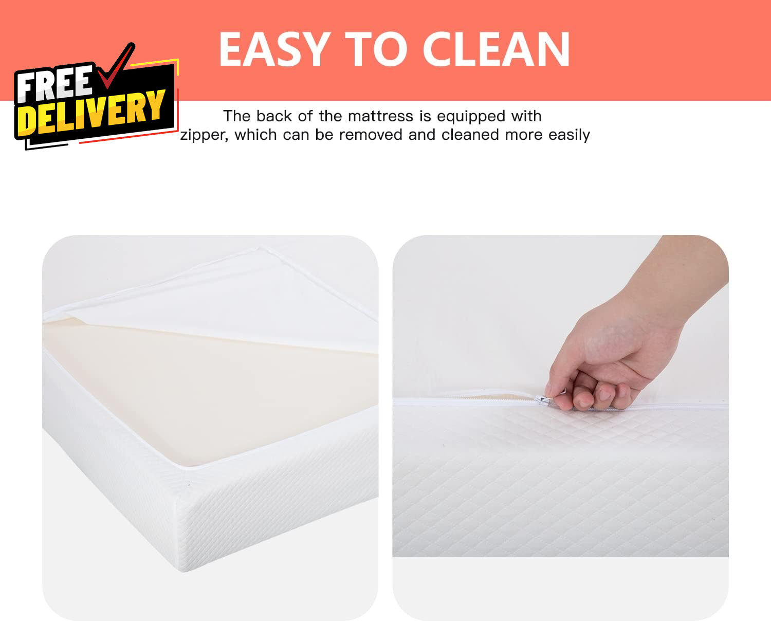 5 Inch Twin Gel Memory Foam Mattress Medium Firm Bed in a Box White…