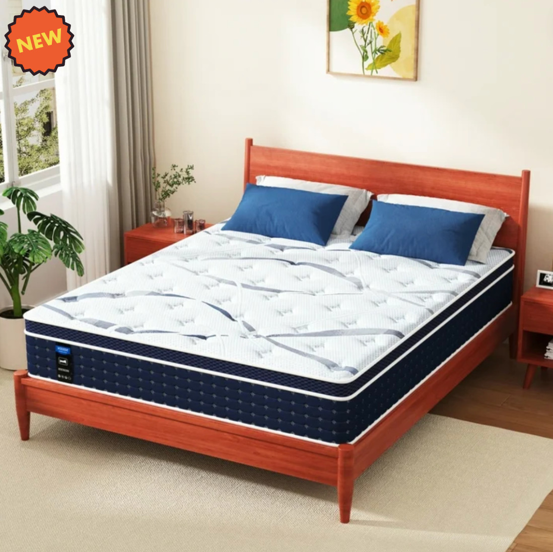 10″ Colchones Queen Size 10 Pulgadas Espuma Memory Foam Hybrid Mattress Modern