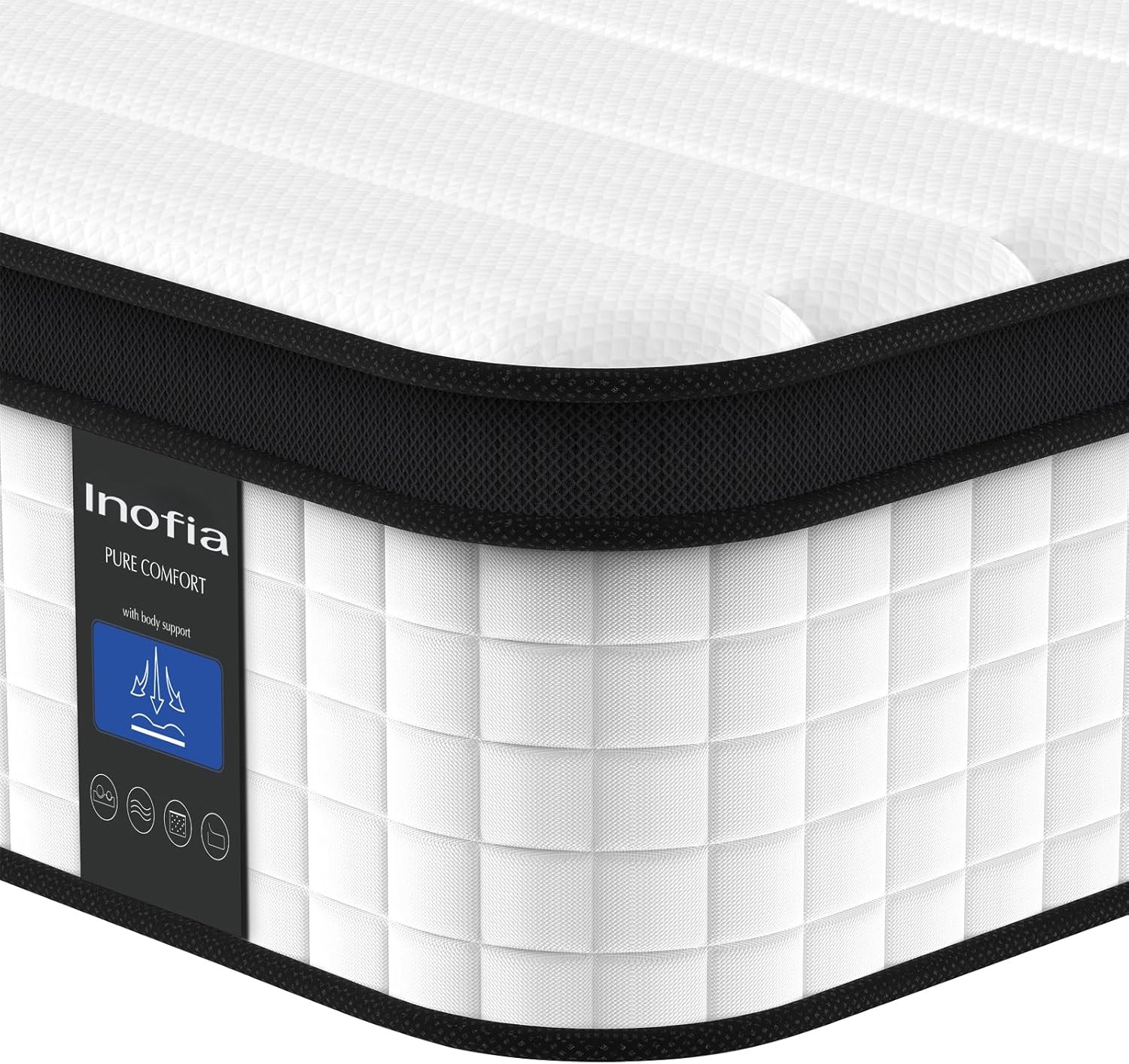 12″ Queen Hybrid Innerspring Mattress with Cool Fabric & 101-Night Trial