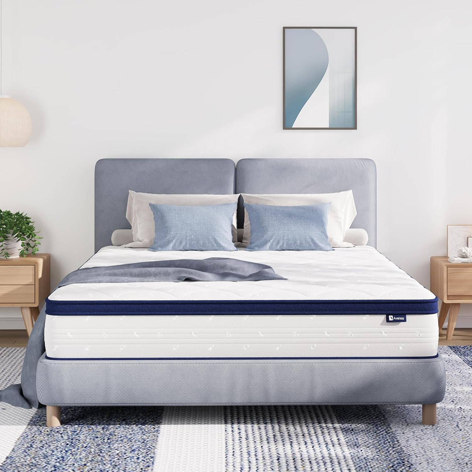 14″ Hybrid Queen Mattress in a Box – Comfort Foam & Pocket Coils for Support