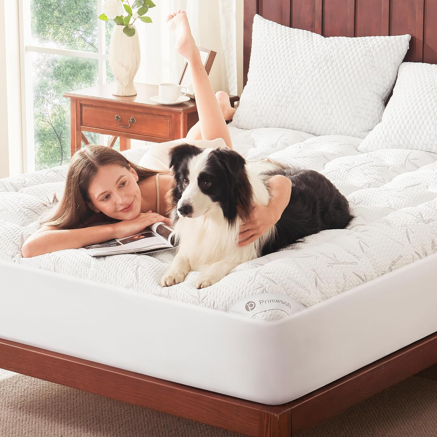 Waterproof King Size Mattress Topper, Soft Pillow Top, Deep Pocket Protector