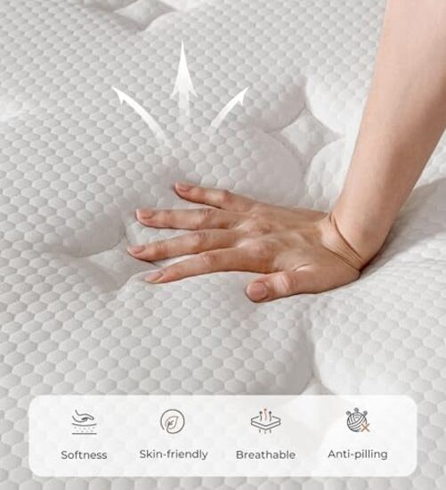 Queen Size Mattress 12 Inch, Cooling Hybrid Mattress in a Box, Queen 12 Inches