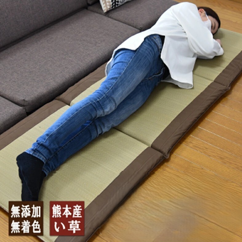 Japanese Tatami Mat Foldable Igusa Mattress 65x180cm 4.5cm Thick Natural Grass