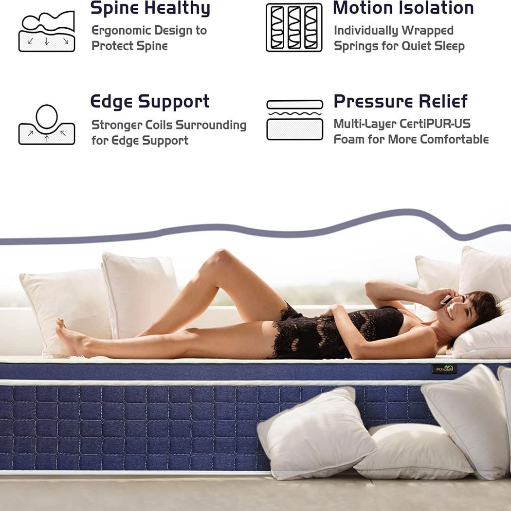 14/12/10” Gel Memory Foam Mattress Hybrid InnerSpring Twin Full Queen King Size