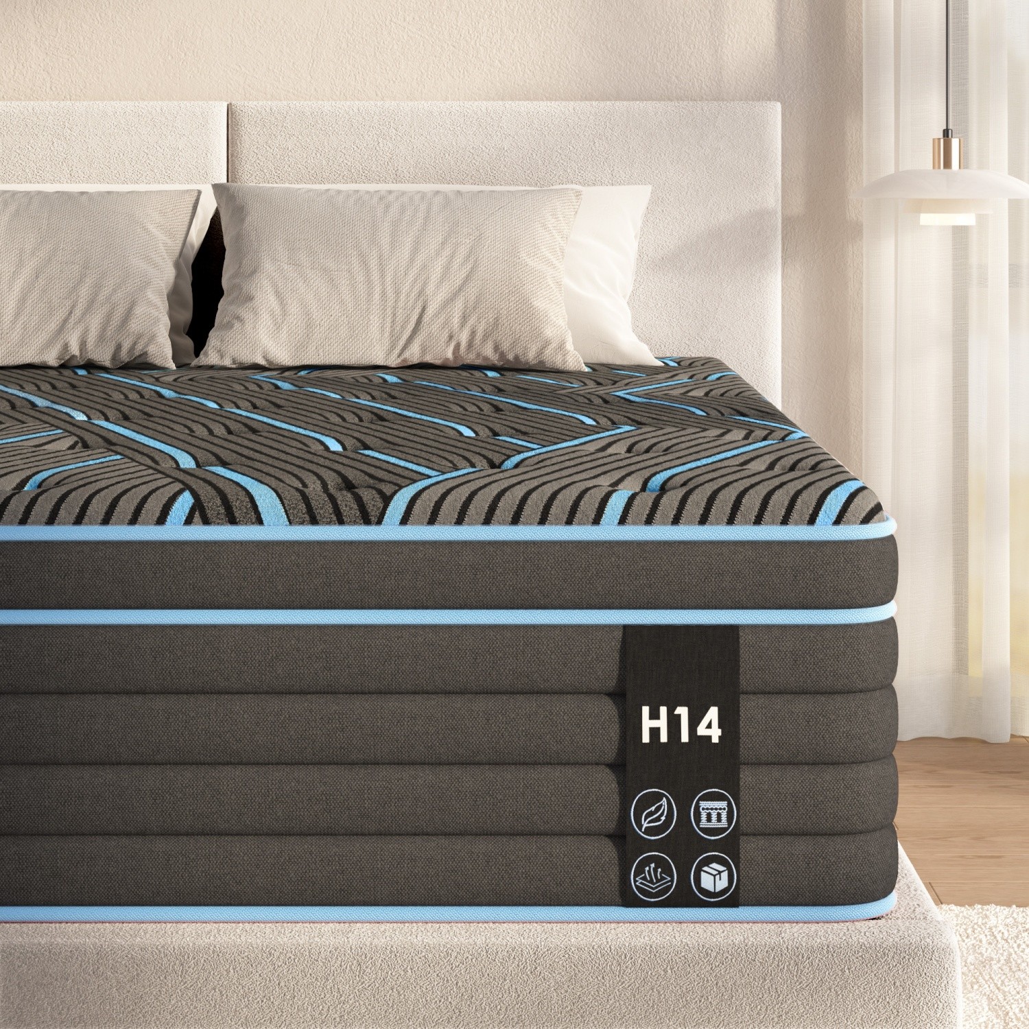 Queen/King 10in Hybrid Mattress Memory Foam Pocket Springs CertiPUR-US Certified