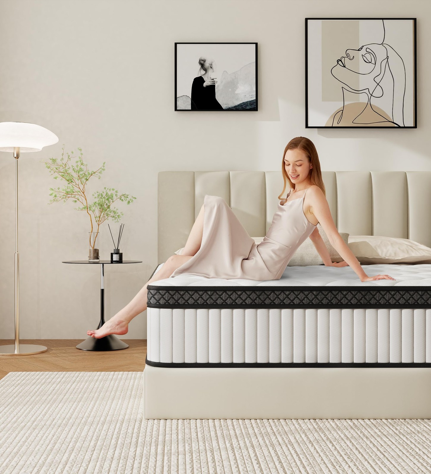 Queen Mattress,10 Inch Hybrid Mattress in a Box with Gel Memory Foam and Pocket