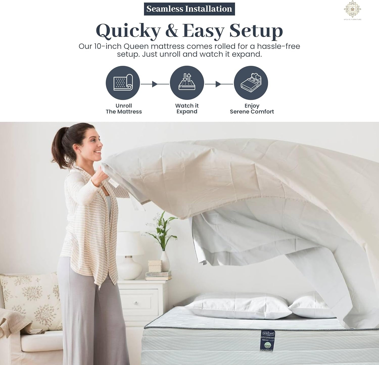 Queen Mattress 10 Inches White – Pocketed Coil Euro Top Cool Memory Foam Hybrid
