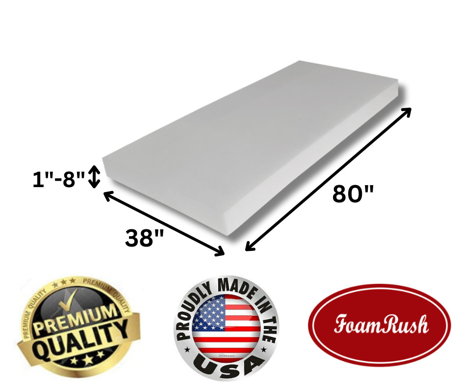 FoamRush 38″ x 80″ High Density Twin XL Bed Foam Mattress Replacement USA