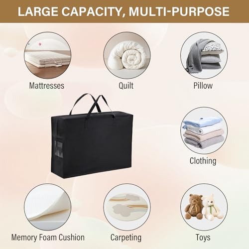 Folding Mattress Storage Bag, Carry Case for Fits:4“ Twin&Twin XL Mattress