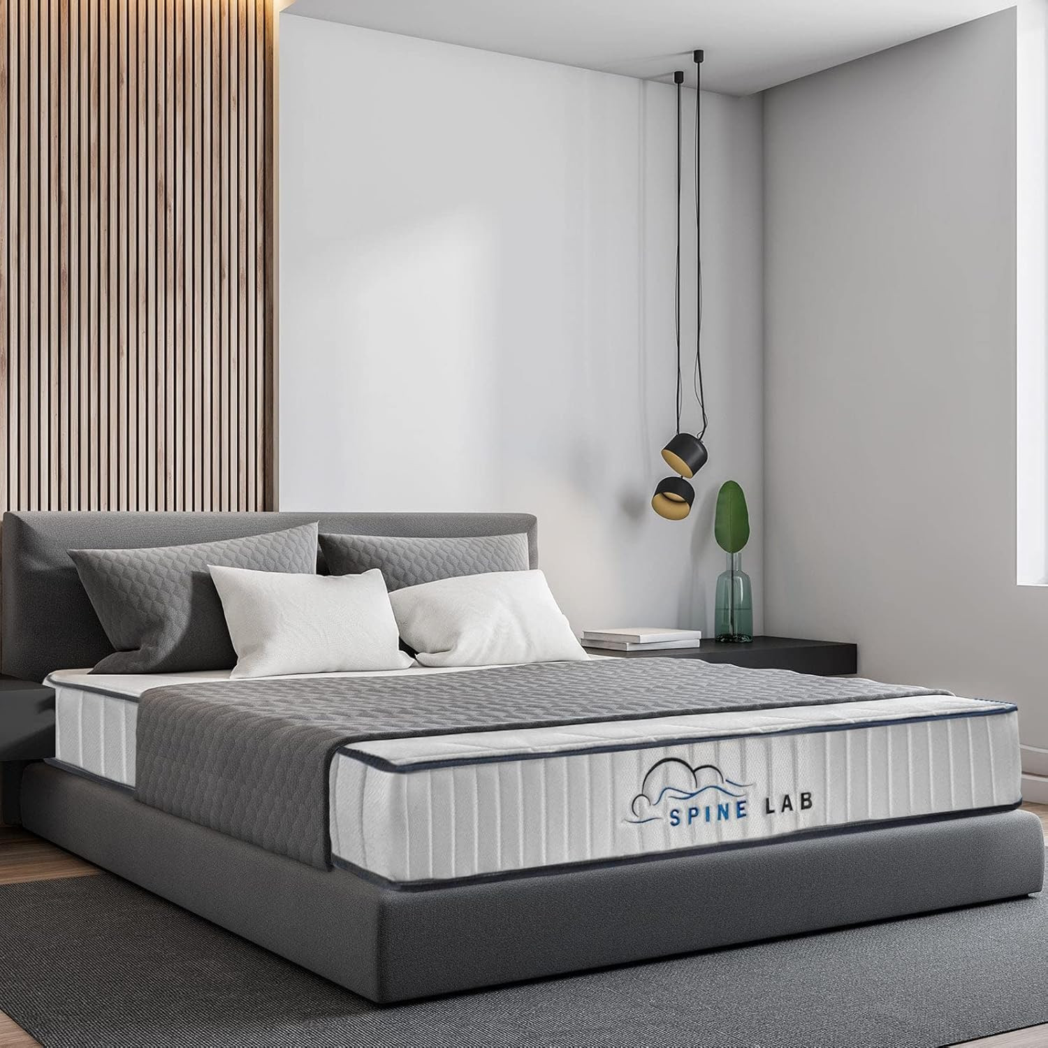 Mattress 5 Zone 21Cm Thickness Medium Firm Foam Bonnell Spring White, Queen