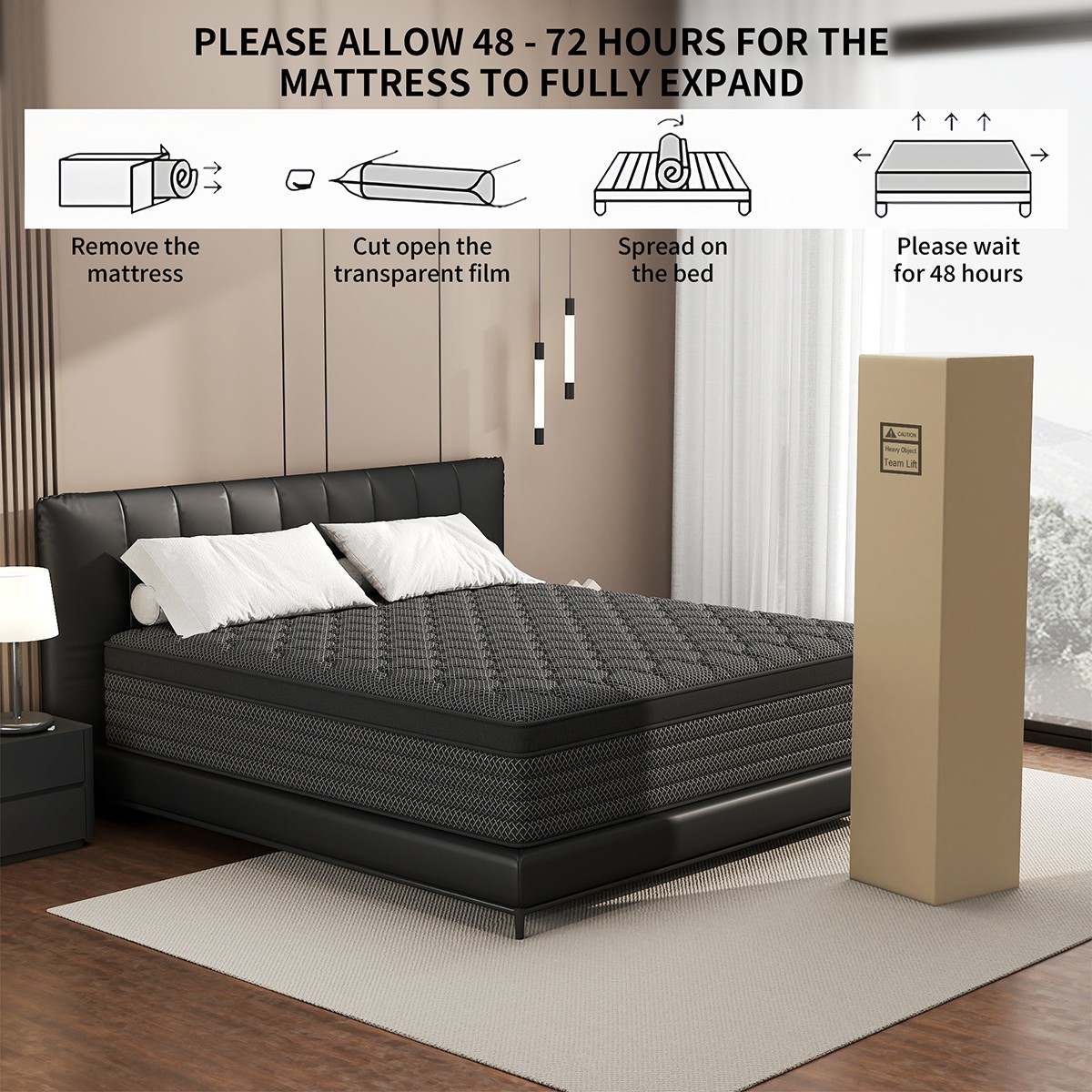 8″ 12″ 14″ Twin Full Queen King Mattress in a Box Pocket Spring Gel Memory Foam