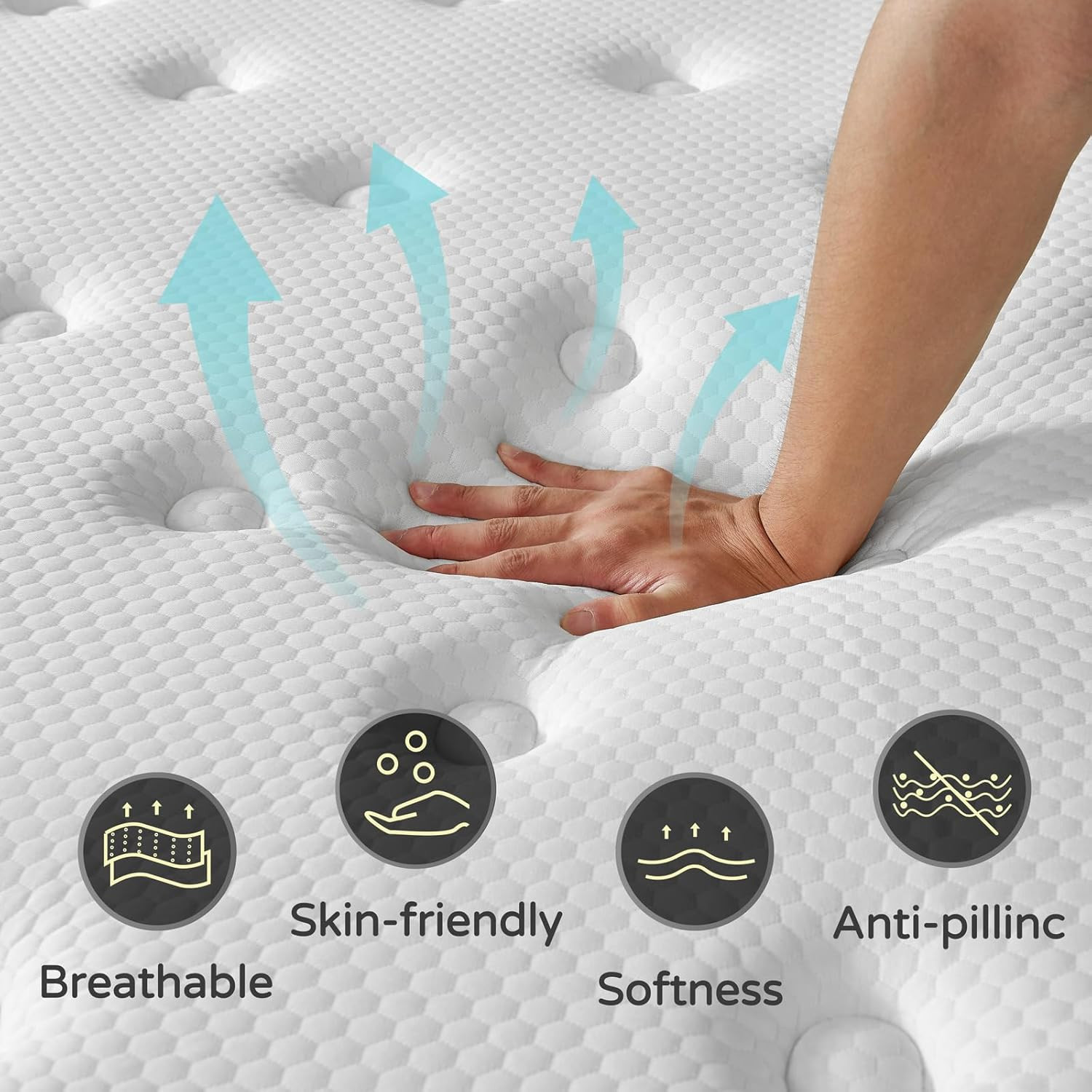 12″ Full Size Mattress – Cooling Gel Memory Foam & Pocket Springs, Medium Firm