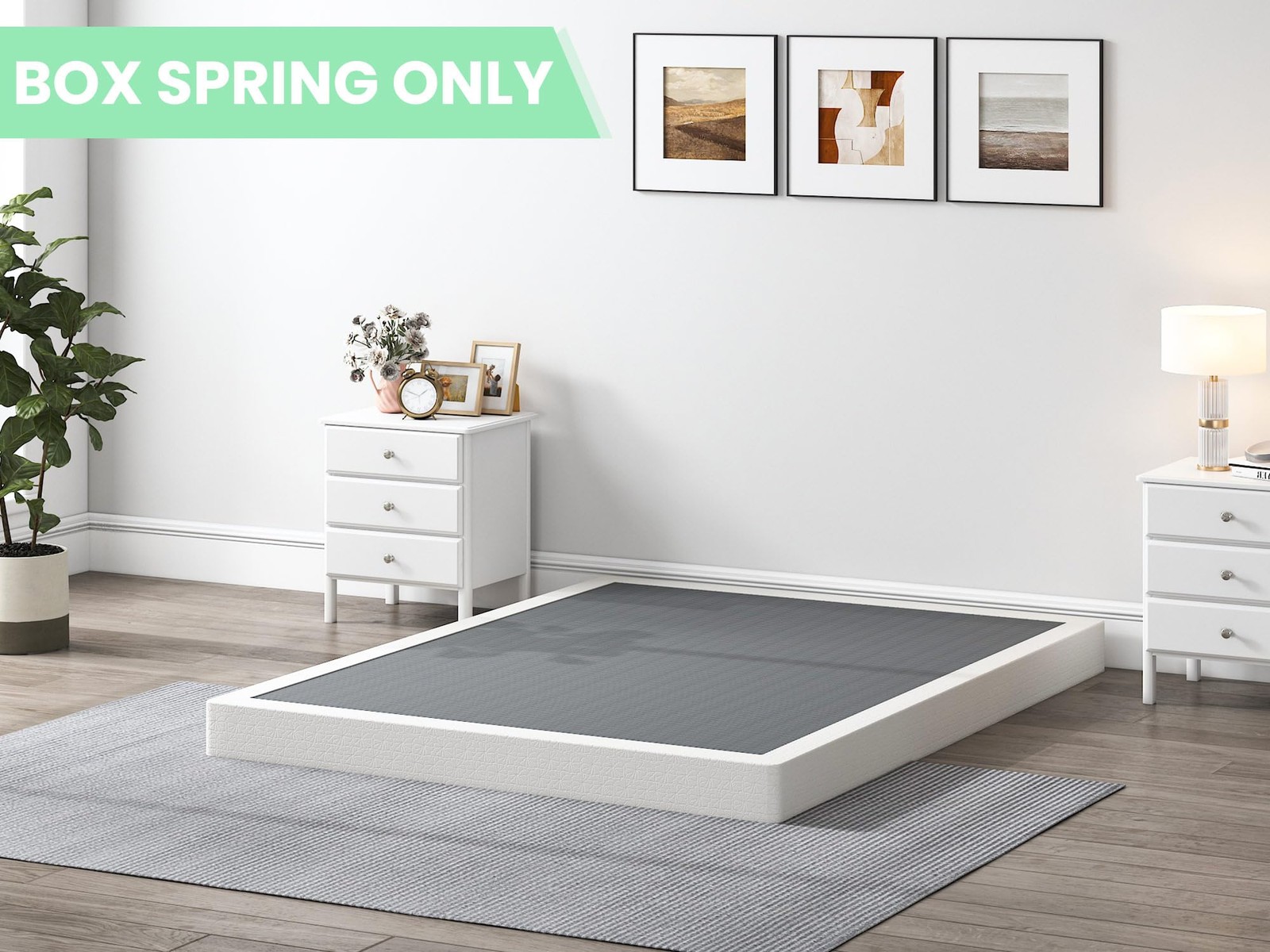 QEROMY 5 Inch Low Profile Box Spring, Sturdy Metal Frame Queen, 5