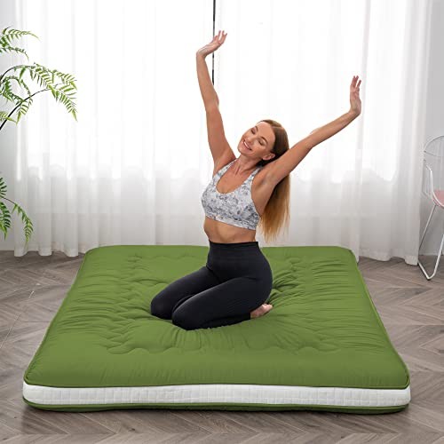 Japanese Floor Futon Mattress Extra Thick Folding Roll Up Bed Twin Green