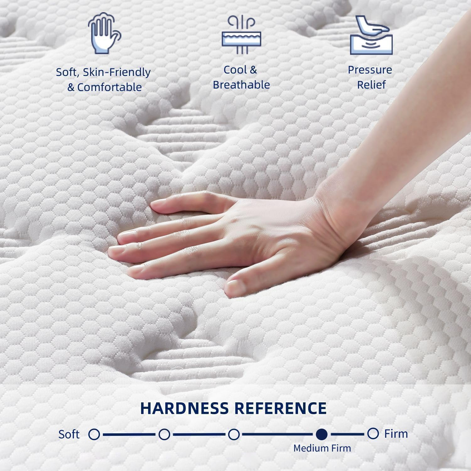 Upgraded 12″ Cal King Hybrid Mattress with Gel Foam & Pocket Springs