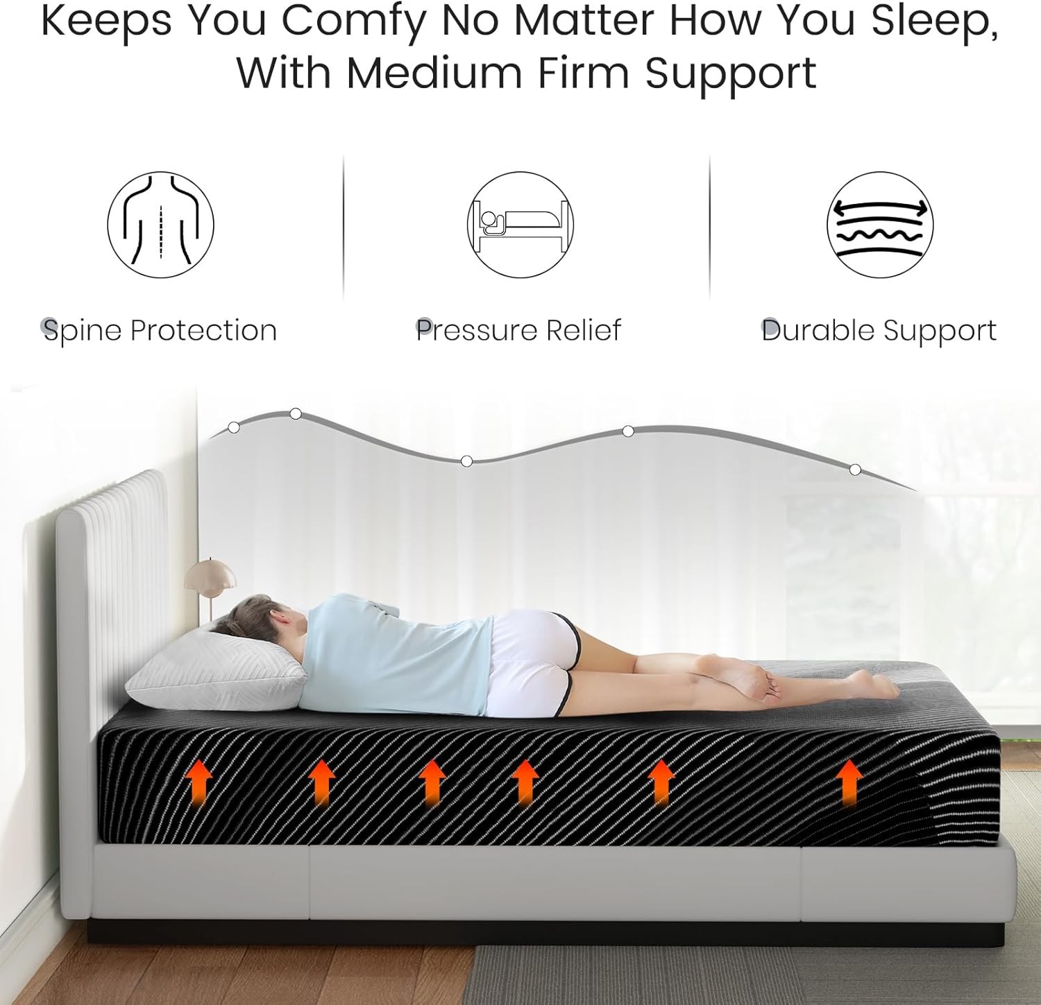 10″ Twin Full Queen King Gel Memory Foam Mattress in a Box,CertiPUR-US Certified