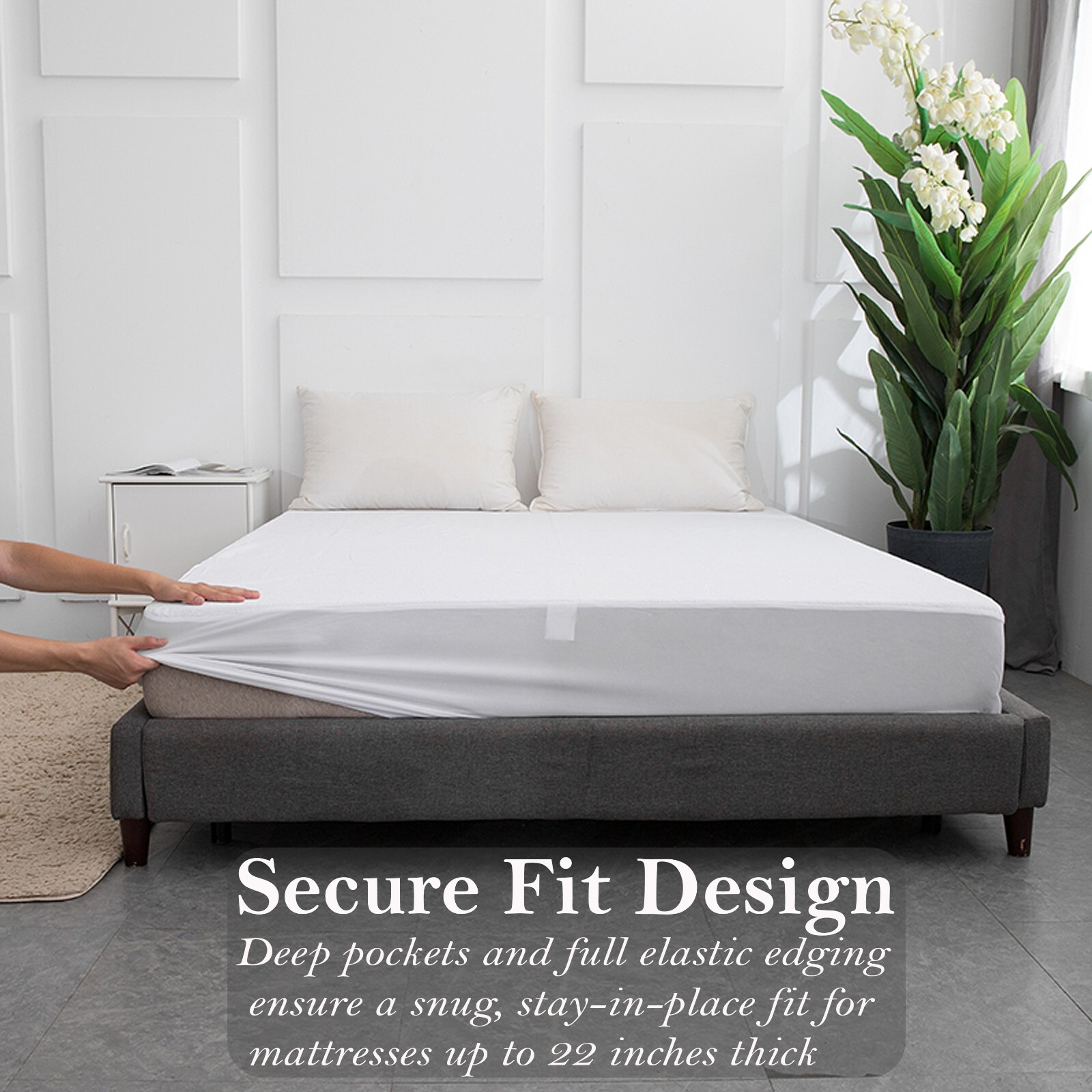 Premium Cotton Terry Fabric 100% Waterproof Deep Pocket Mattress Protector