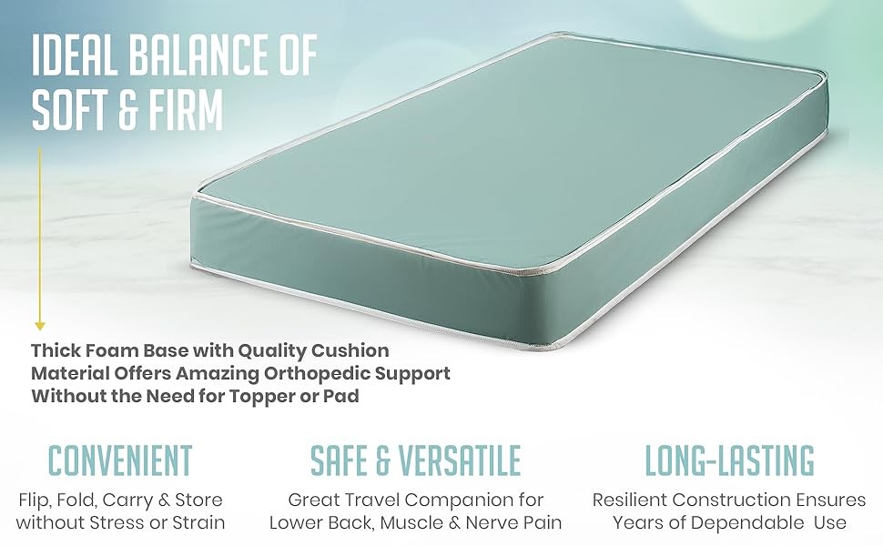 3-Inch Fo Mattr with Water Resistant Vinyl Cover, Firm Mattr,