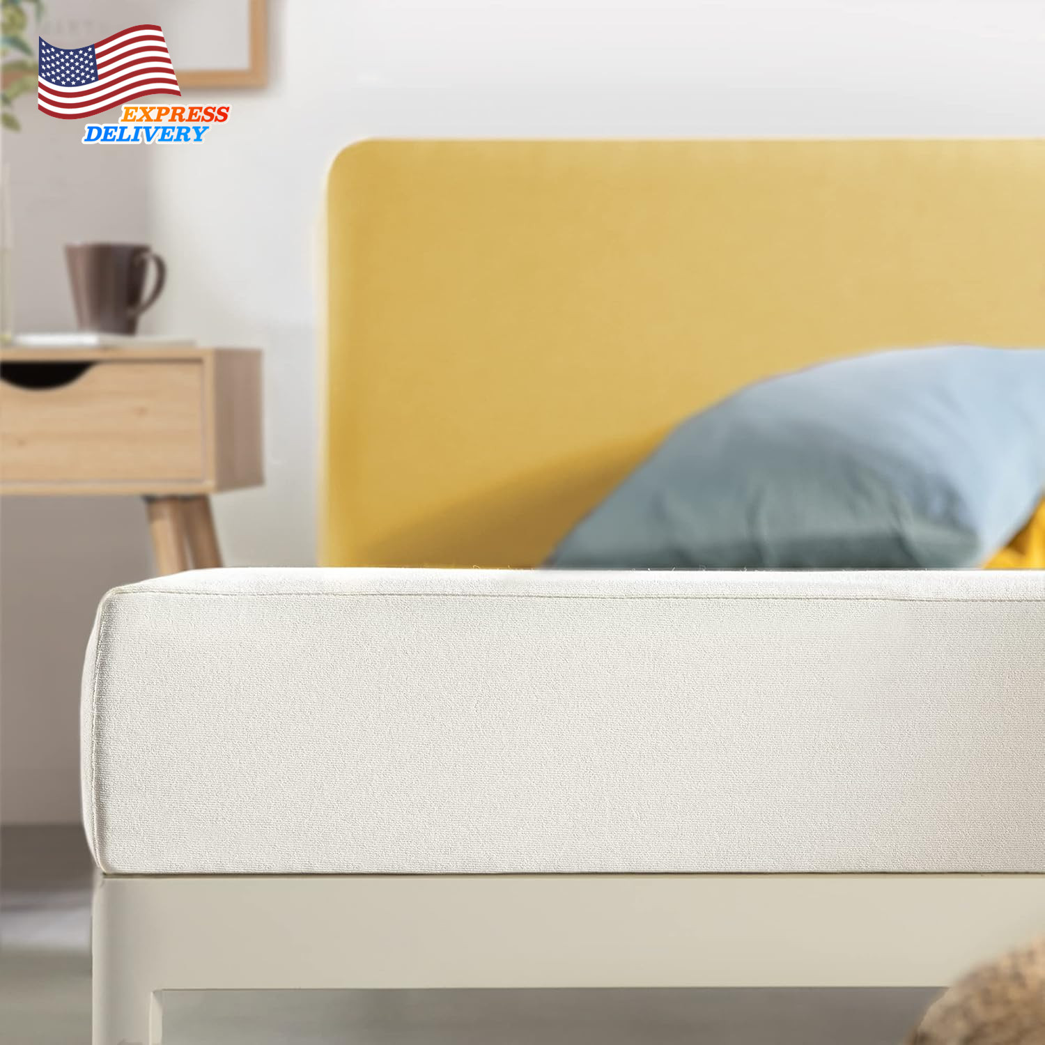 6 Inch Queen Short Mattress for RV Camper Green Tea Memory Foam