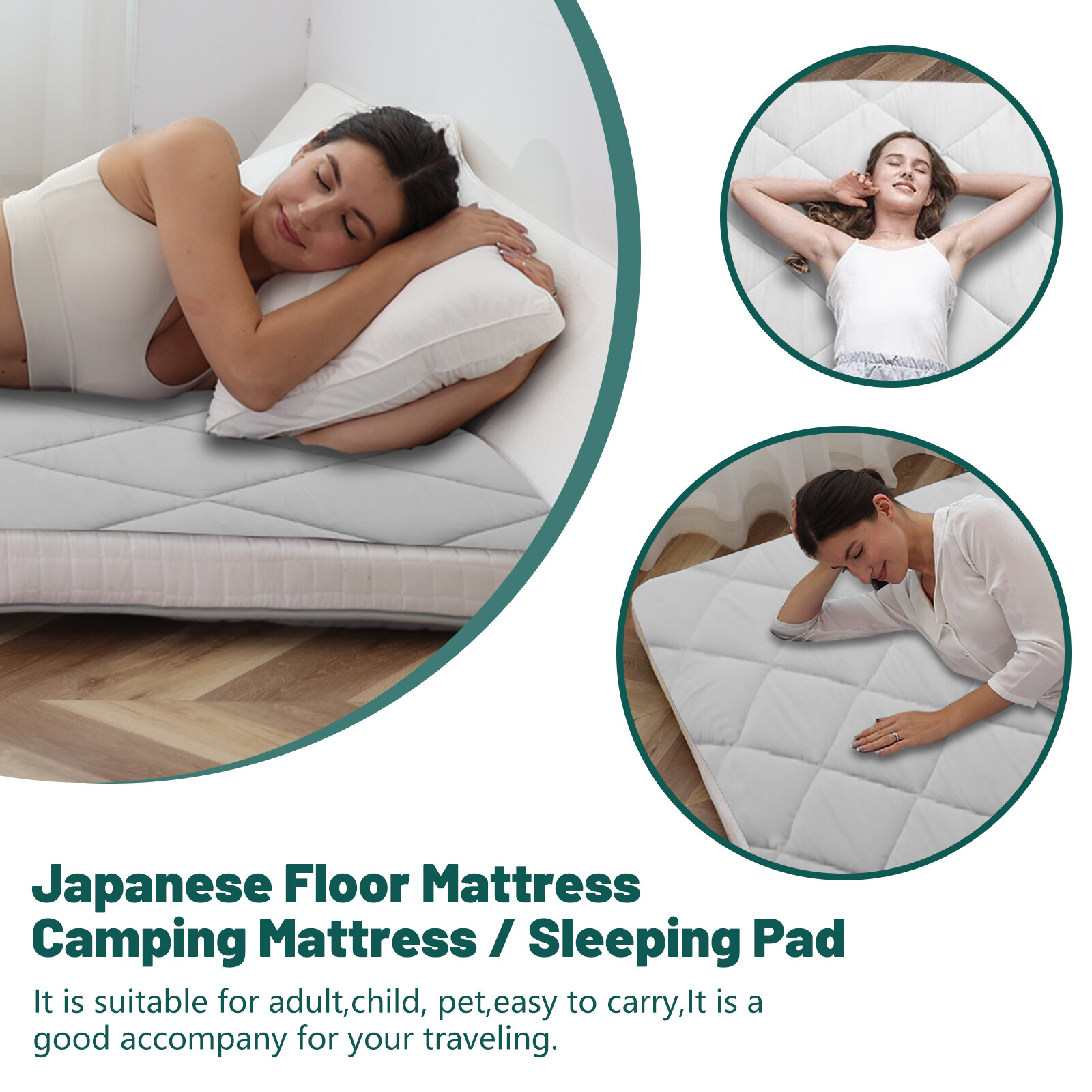 NAIZEA Japanese Floor Mattress Folding Mattress 80inchTatami Mat Futon Mattress