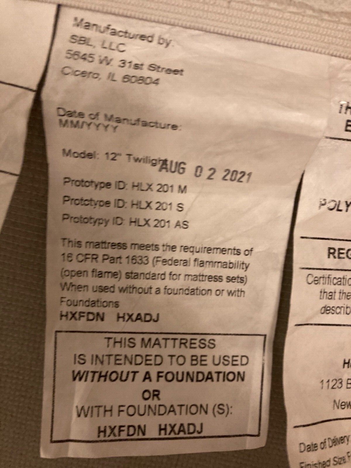 helix twilight mattress full hybrid used 
