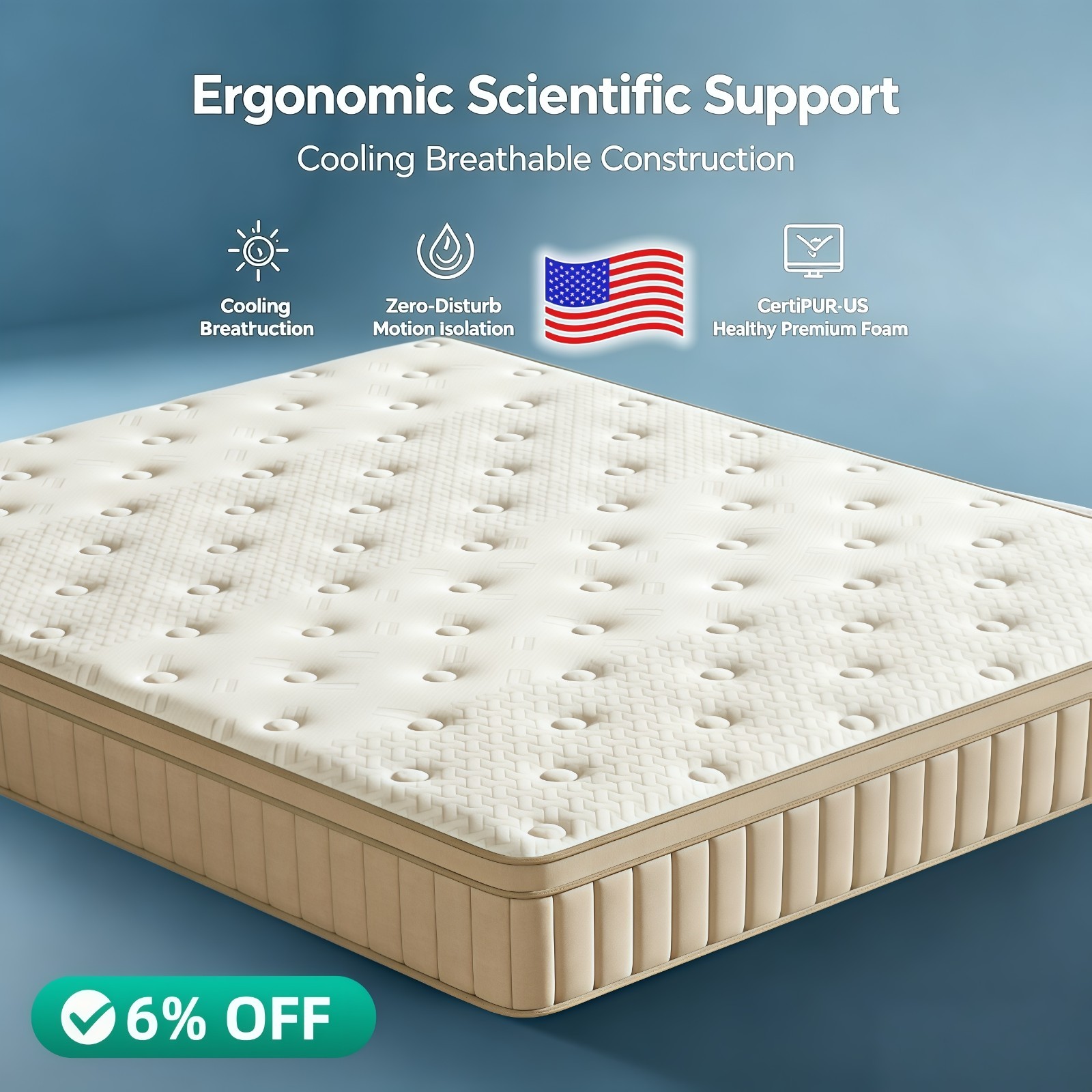 10inch Premium Gel Memory Foam Mattress Hybrid Spring Twin Size Bed In A Box