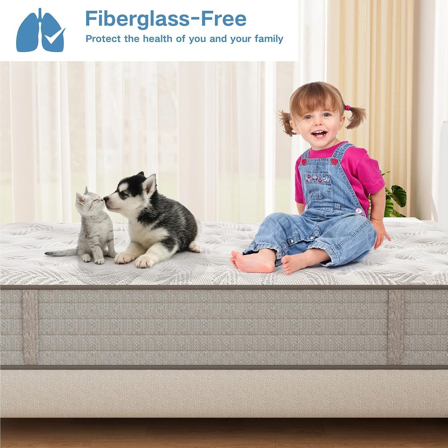 KOW Motion Isolation Mattress Queen Size 12+inch, Medium Plush Mattress in a Box