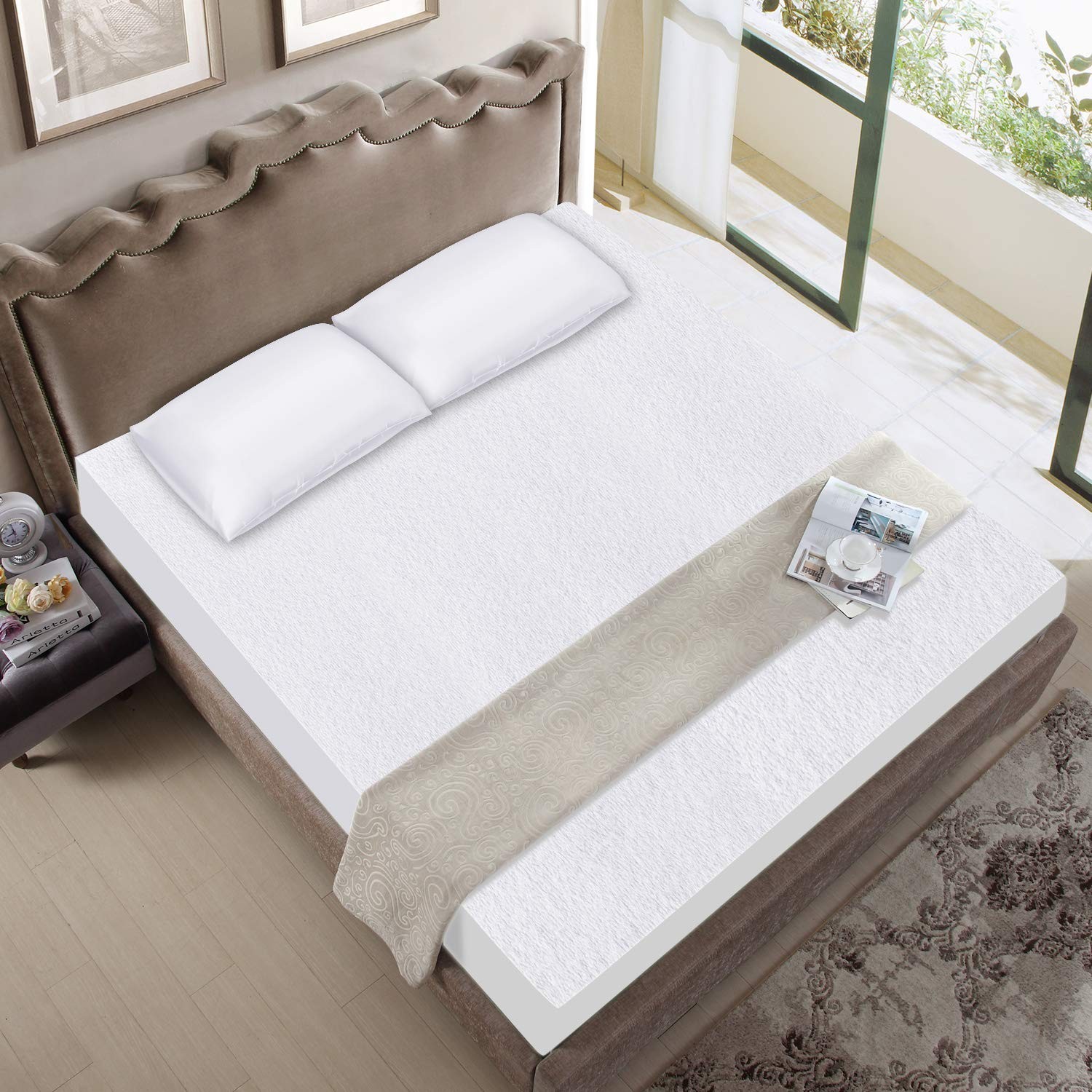 Twin XL Mattress Protector Cover Cooling,Extra Long XL, White