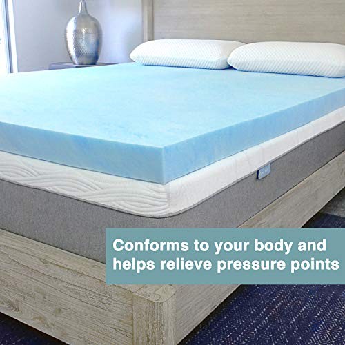 Cool Gel Swirl Memory Foam Mattress Topper Made in USA 3-Inch Full 3.0 Inches