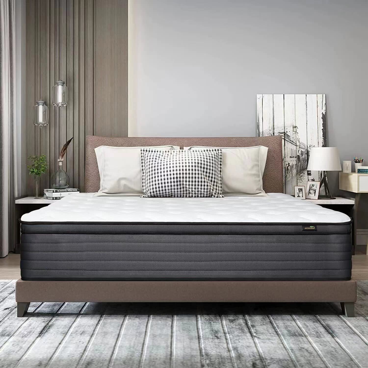 AICEHOME 10/12/14 Inch Luxury Mattress Twin Full Queen King Mattresses 7 Zone