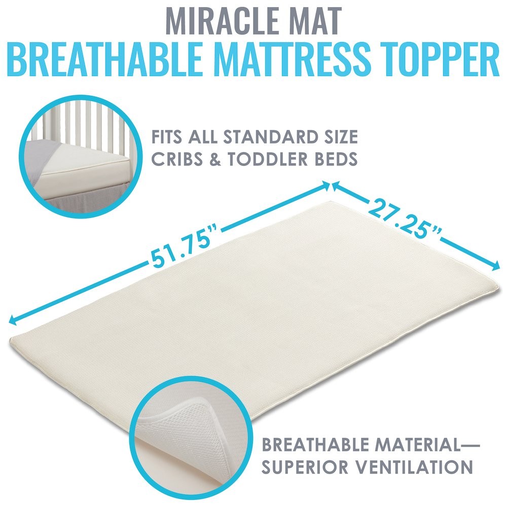 LA Baby Breathable Miracle Mat – Superior Ventilation Crib MattressTopper